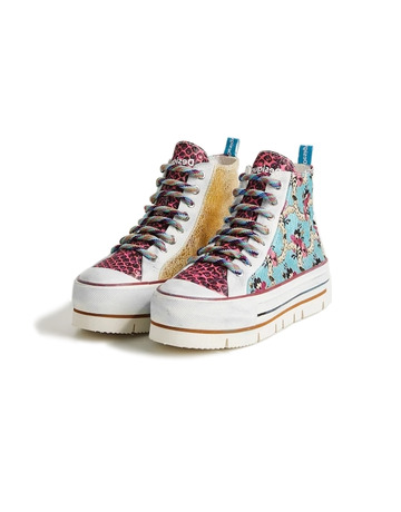Desigual High-Top Sneakers "Floral Patchwork"
