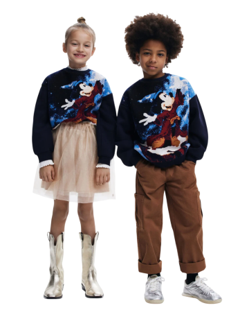 Desigual Kids Mickey™ Fantasy Jacquard Sweatshirt "Navy"