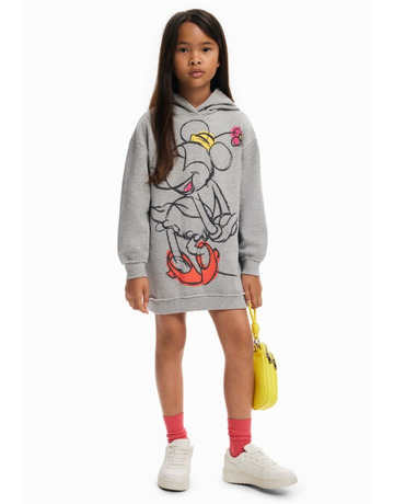 Desigual Minnie dress with hood "Gray Vigore"