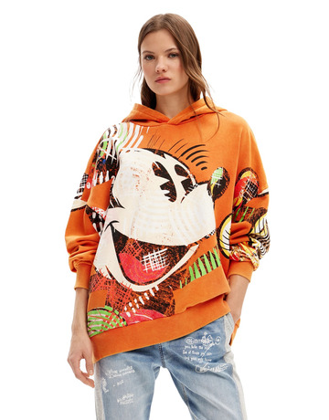 Desigual Oversize Mickey Mouse Sweatshirt "Orange"