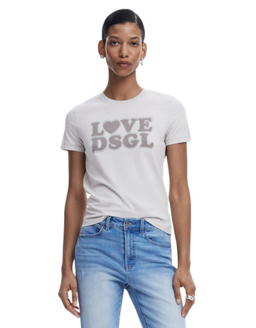 Desigual Plain T-shirt Love "grey"