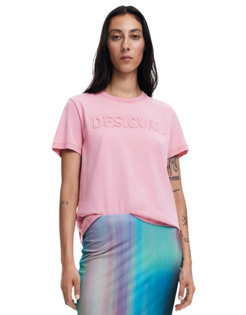 Desigual shiny t-shirt "pale pink"