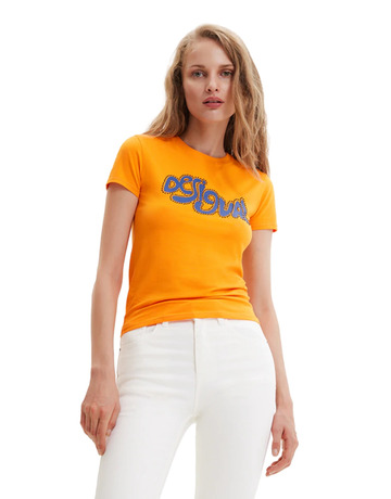 Desigual Short-Sleeved Strass T-Shirt