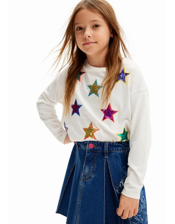 Desigual Star print T-shirt "White"