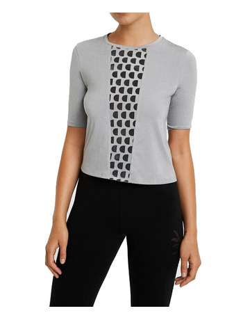 Desigual Tee Elbow Sleeve Front Mesh