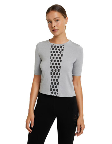 Desigual Tee Elbow Sleeve Front Mesh