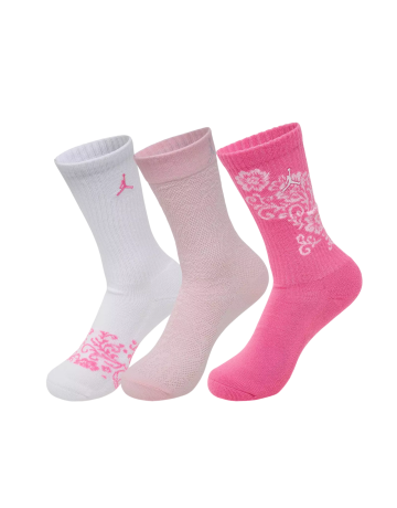 Calcetines Jordan Girls Floral Crew Socks (3-Pack) "Gym Pink"