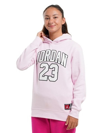 Jordan Girls HBR Logo 23 Fleece Pullover Hoodie "Pink Foam"