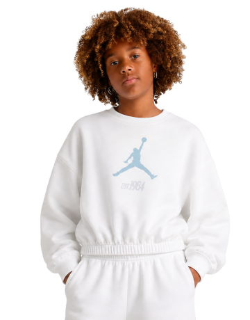 Sudadera Corta sin Capucha Niña Jordan Jumpman Club Pleated Fleece "Sail"