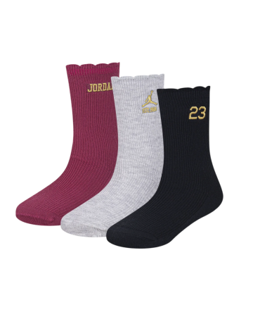 Calcetines Jordan GIRLS SCALLOPED 3 pack Socks Lightweight "Sweet Beet"