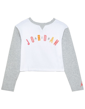 Jordan Girls Varsity Luxe Ringer Long Sleeve Cropped  Tee