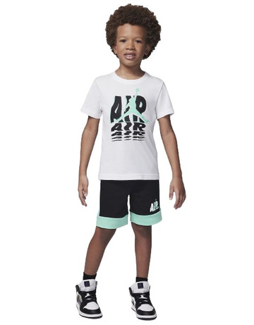 Conjunto Infantil Camiseta + Short Jordan JDB Galaxy French Terry "Black" "Black"