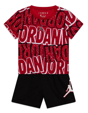 Jordan Infants JDB Play AOP Tee Short Set "Black"