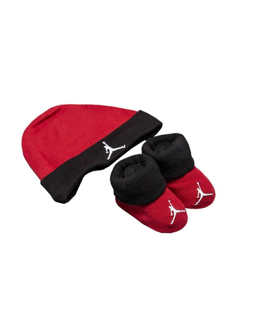 Jordan Infants Jumpman Basic Hat And Bootie Combo 2pc "Black-Gym Red"