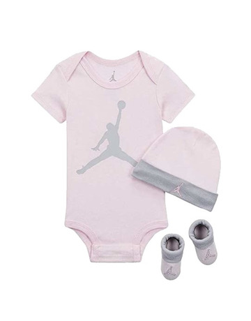 Jordan JHN Jumpman Infants Hat/ Bodysuit /Bootie Set 3pc (0-6M) "Pink"