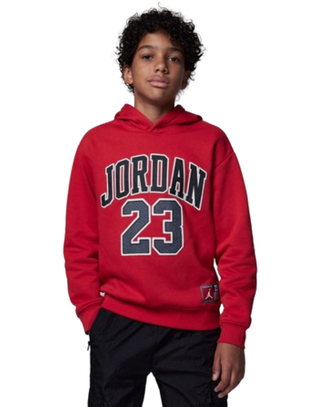 Jordan Kids HBR Logo 23 Fleece Pullover Hoodie "Gym Red"