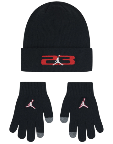 Conjunto Gorro + Guantes Táctiles Jordan Niño/Niña JAN 23 "Black"