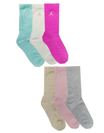 Jordan Kids JDB Everyday Essentials Crew 6 PPack Socks "Fire Pink"