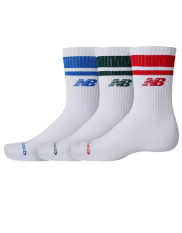 New Balance Everyday Stripe Midcalf Logo Crew 3 Pack "White"