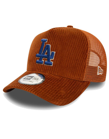 New Era MLB LA Dodgers Cord 9FORTY E-Frame Adjustable Trucker Cap "Brown"