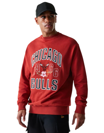 New Era NBA Chicago Bulls Floral Oversized Crew Neck Sweater