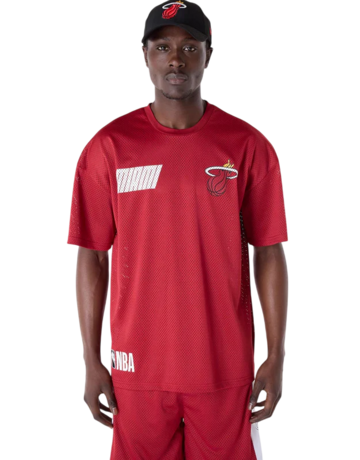 Camiseta Mesh New Era NBA Miami Heat Graphic "DarK Red"