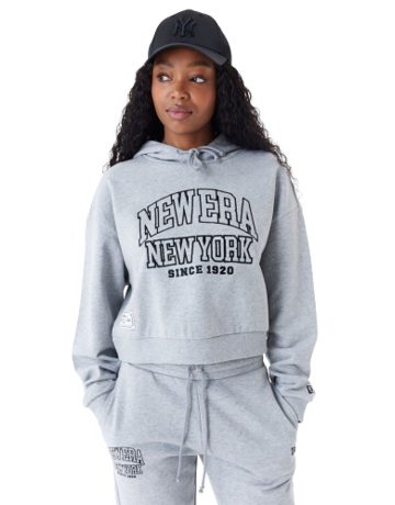New Era New York Arch Wordmark Crop Hoodie "Gray"