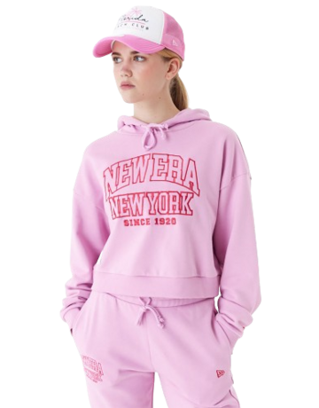 New Era New York Arch Wordmark Crop Hoodie "Pink"