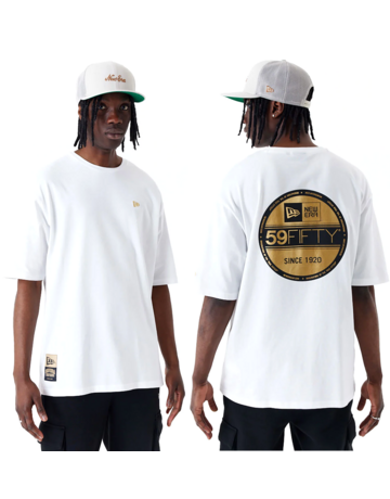 New Era NY Sticker Oversized T-Shirt "White "