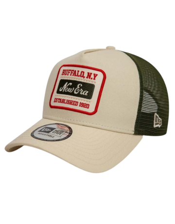 New Era Patch 9FORTY A-Frame Trucker Adjustable Cap "Beige"
