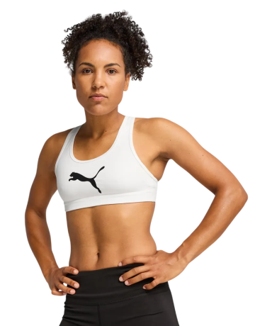 Sujetador deportivo PUMA 4KEEPS BRA - MID "White-Big black cat"