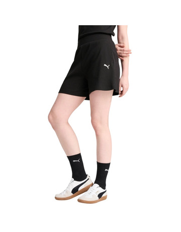 Puma ESS ELEVATED High-Rise Rib Shorts 5" "Black"