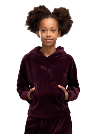 Sudadera Niña Puma ESS ELEVATED Velour  "Ruby Noir"