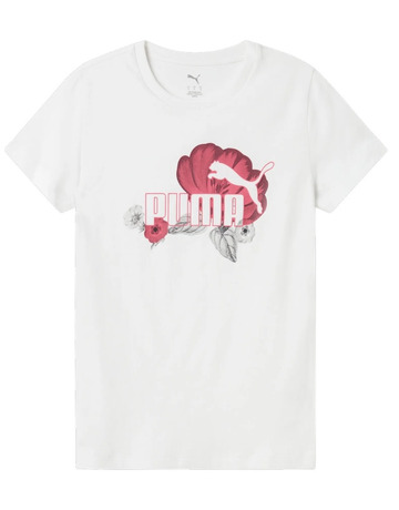 Puma ESS+ Floreal Big Logo Graphic Tee "White"