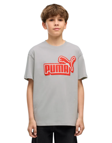 Camiseta Niño Puma ESS LOGO LAB Relaxed Front Graphic  B "Gray Echo"