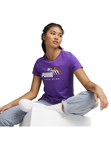 Puma ESS+ LOVE WINS Tee W "Purple"