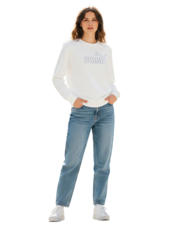 Sudadera Mujer Puma ESS Rhinestone CREW TR "White"