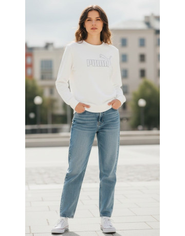 Sudadera Mujer Puma ESS Rhinestone CREW TR "White"