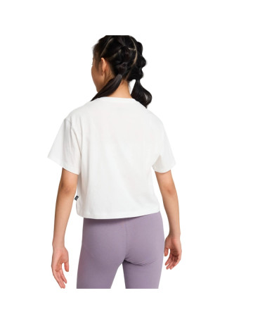 Puma Girls Logo Cropped Tee "White"