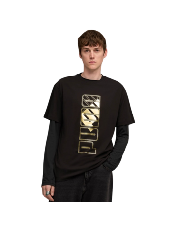 Puma MAXIMAL METALLIC Relaxed Tee " Black"