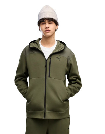 Sudadera PUMATECH Material Mix Full-Zip DK "Moss Veil"