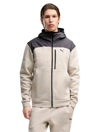 Sudadera PUMATECH Material Mix Full-Zip DK "Silver Fog"