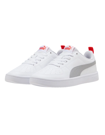 Zapatillas Junior Puma Rickie Jr. "White-Gray Echo-Red Flash"