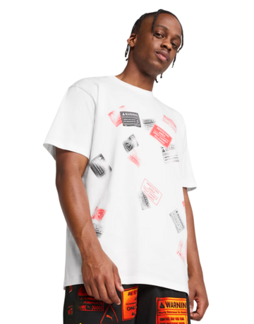 Puma Scoot Caution Graphic Tee "White"