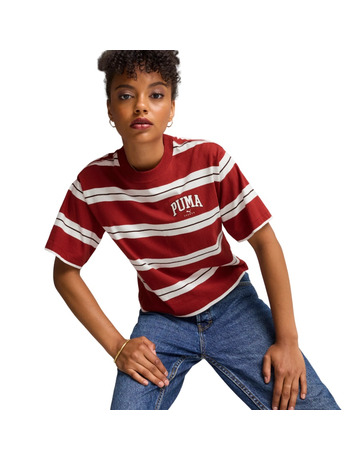 PUMA SQUAD Striped Tee "Intense Red"