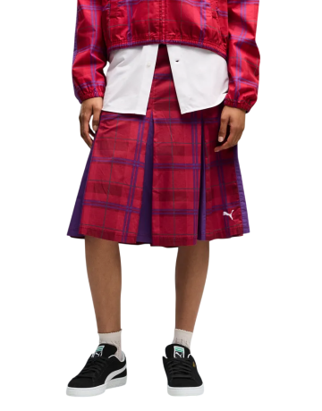 Falda Midi Puma T7 Pleated Tartan Woven "Garnet Glow"
