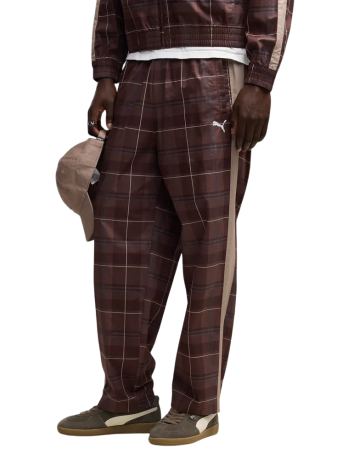Pantalón  deportivo  Puma T7 Relaxed Tartan Woven Track "Chocolate Fondue"