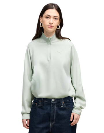 Sudadera  PUMATECH SENSE Relaxed Half-Zip DK "Créme De Mint"