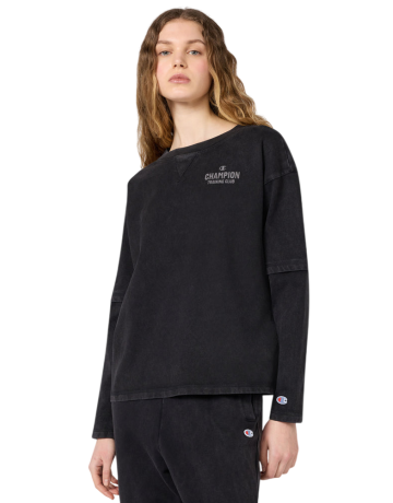 Sudadera Mujer Champion Efecto Desgastado "Black"