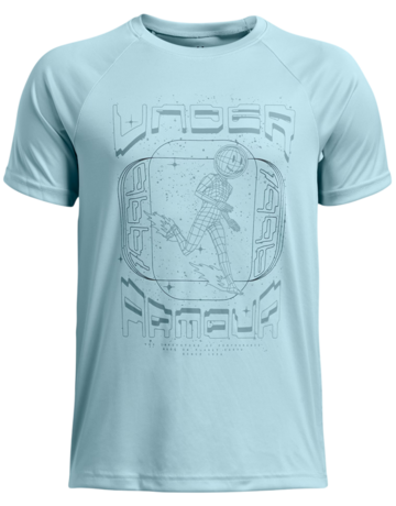 UA Boys' Tech™ Game Day Short Sleeve Tee "Stream-Ether Blue"
